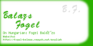 balazs fogel business card